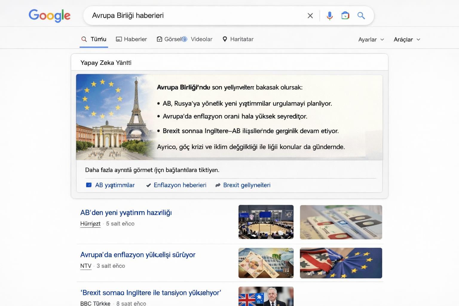 google, avrupa'da yapay zeka ile oluşturulan özetleri arama sonuçlarında daha fazla kullanıcıya sunarak deneyimi geliştiriyor.