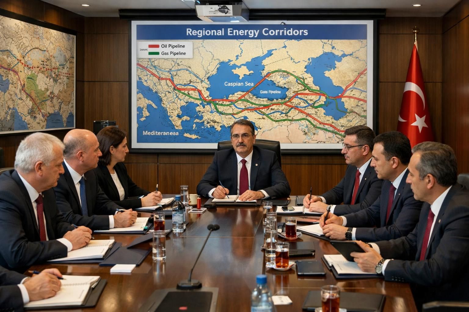 türk yetkililer, bölgesel enerji koridorlarının geliştirilmesi ve iş birliği imkanları üzerine kritik görüşmelerini sürdürüyor, enerji güvenliği ve bölgesel iş birliğini güçlendirmeyi hedefliyor.
